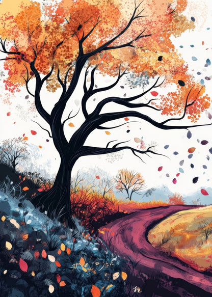 Blowing leaves - 17"x24" Bath mat