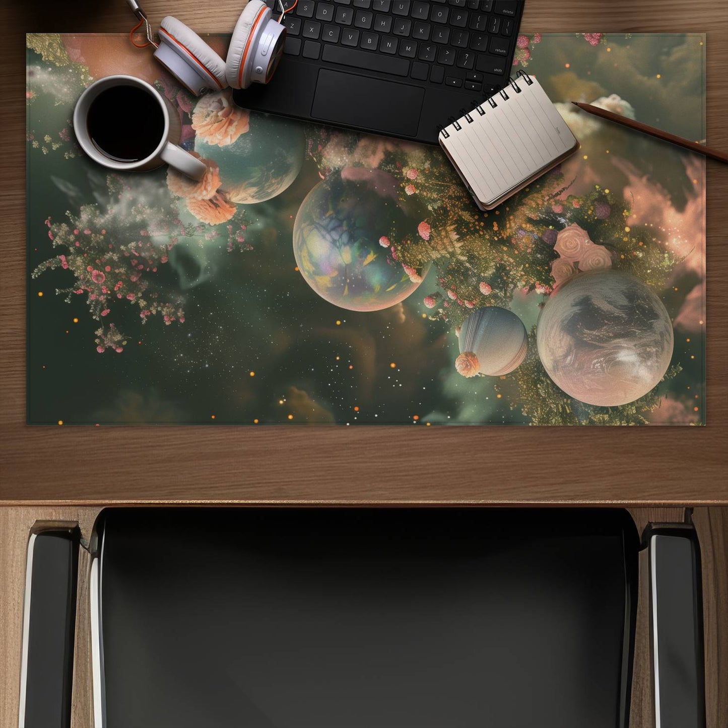 Bloom space - Desk mat - Print on demand