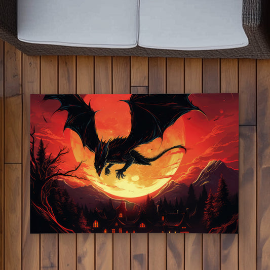 The dragon's wrath - Orange outdoor area rug for home decor