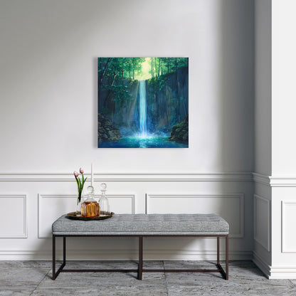 Waterfall Gray Canvas Art for Elegant Decor | Modern Design