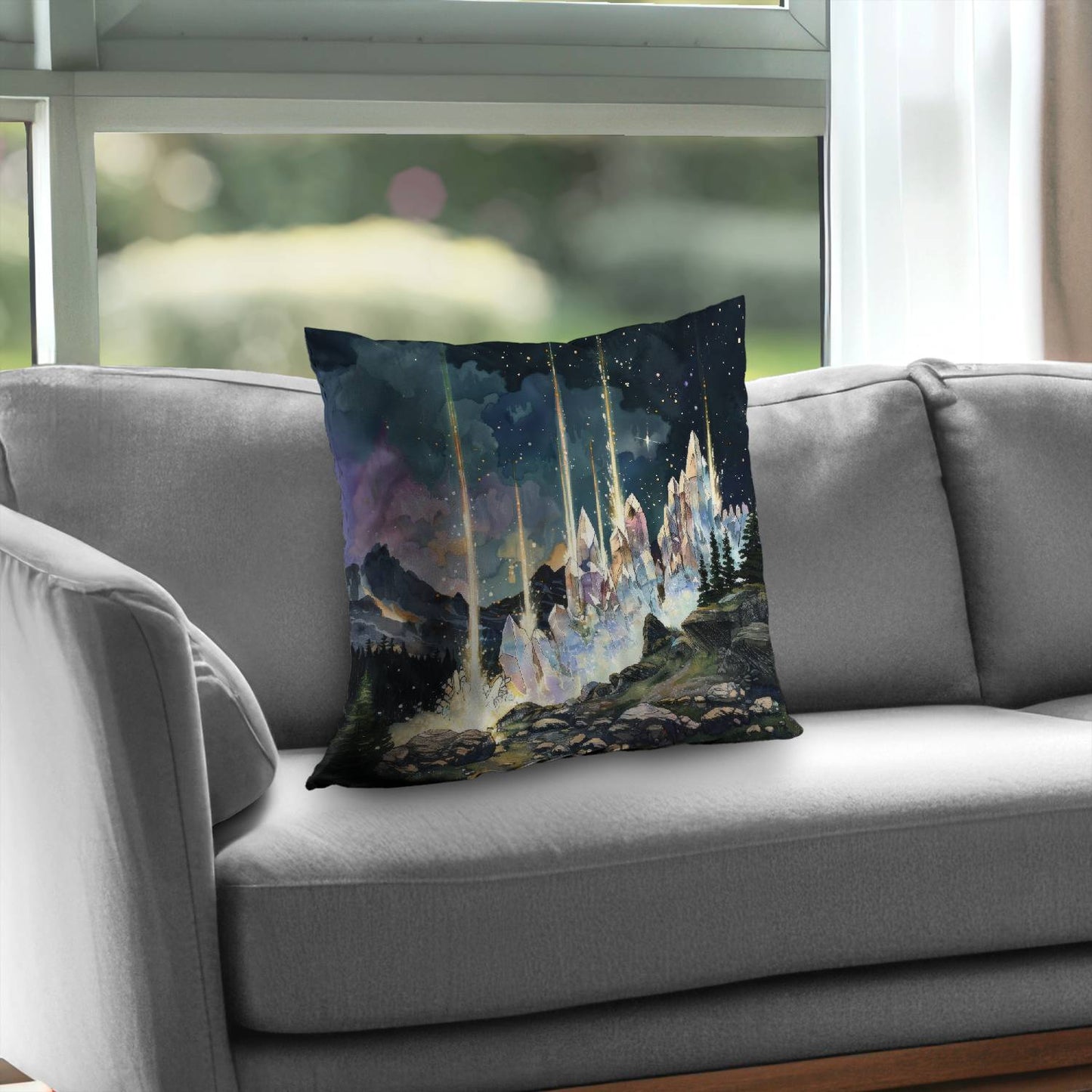 Magical beams - Throw pillow - Print on demand