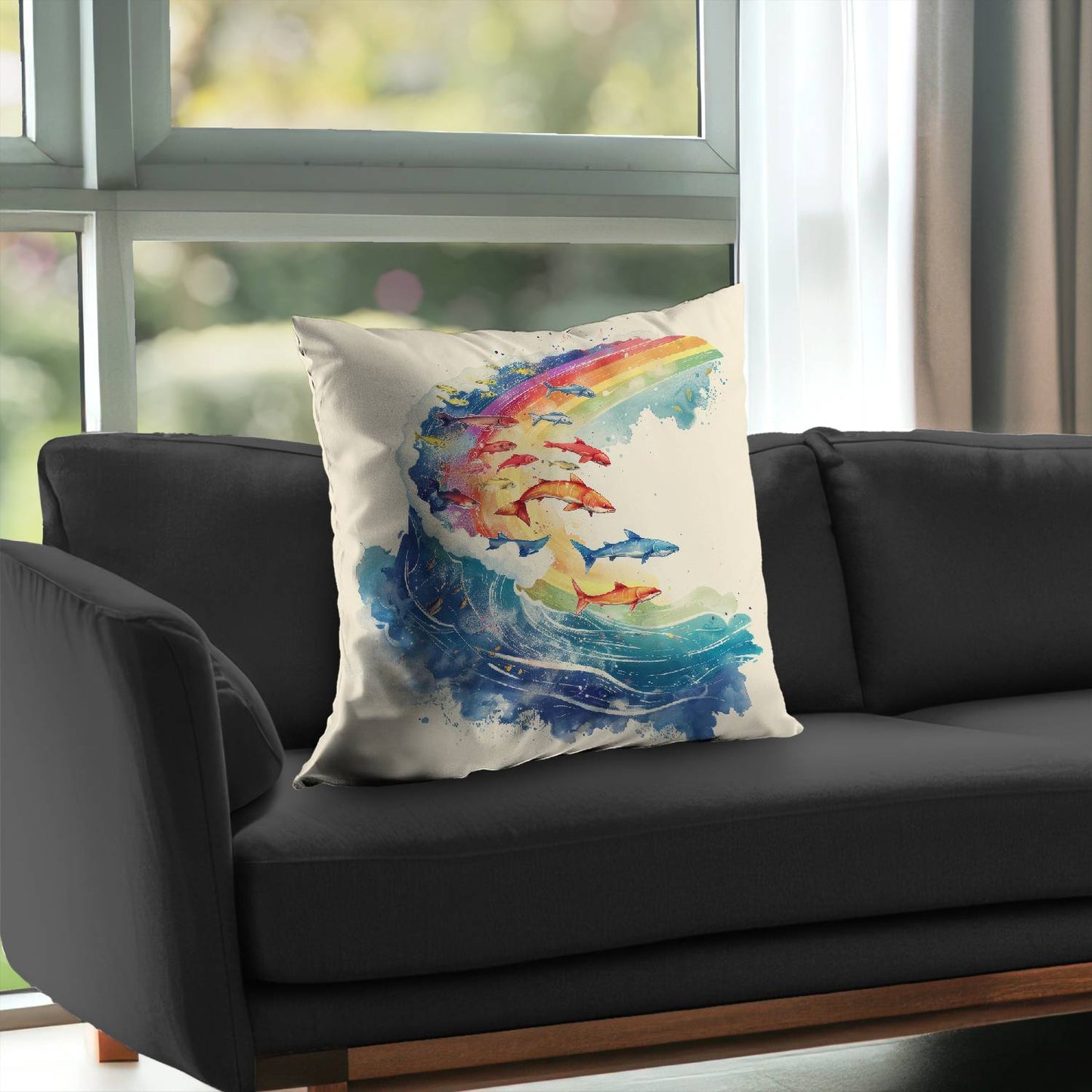 Wavy goodness - Throw pillow - Print on demand