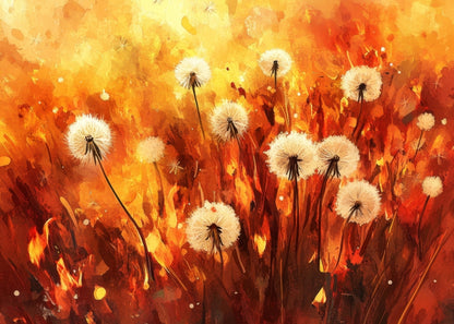 Dandelion Fire Yellow Indoor Outdoor Door Mat | Home Decor