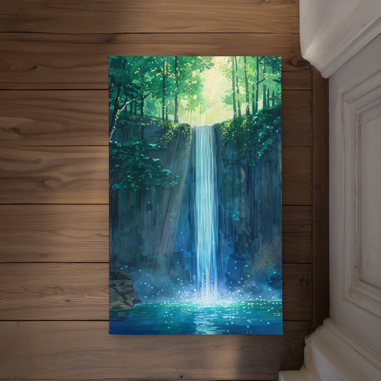 Waterfall Blue Indoor Outdoor Door Mat - Home Decor Accent