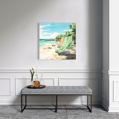 Beach Calm - Turquoise Canvas Wall Art for Home Decor