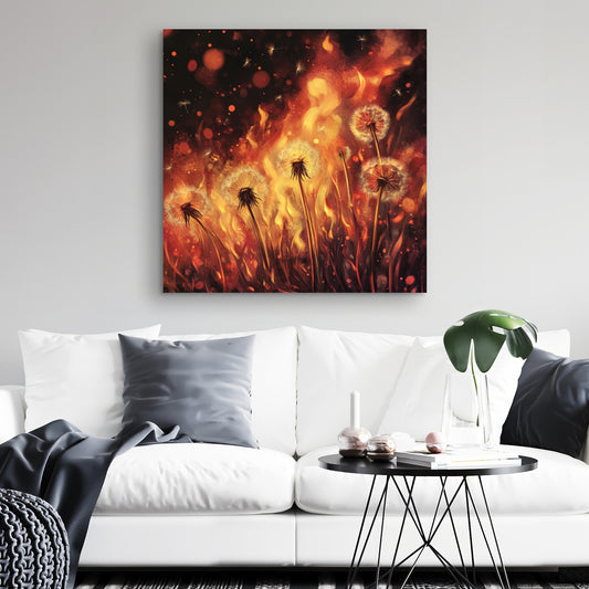 Dandy Fire - Yellow Canvas Art for Home Decor | Brighten Up