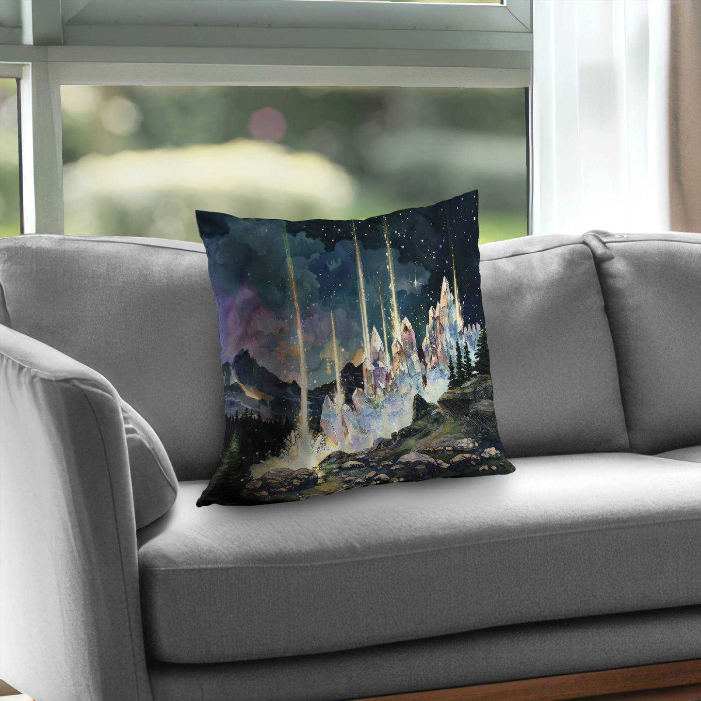 Magical beams Poly Twill Throw Pillow | Home Decor Accent