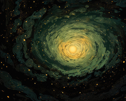 Swirling Gases Green Polyester Placemat for Home Decor
