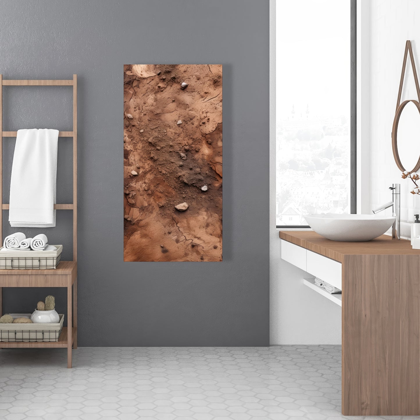 Mud and Stones - Brown Canvas Art for Home Decor