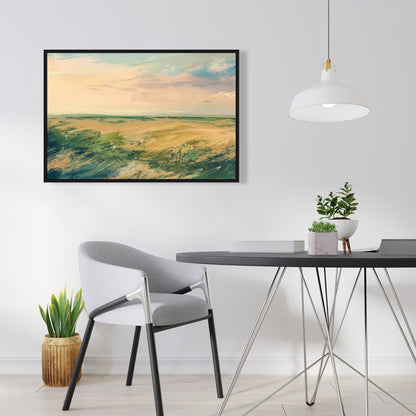 Evening in the field - 36"x36" Framed canvas