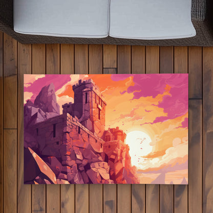 Le Rempart du Coucher de Soleil - Tapis d'Extérieur pour la Décoration Intérieure