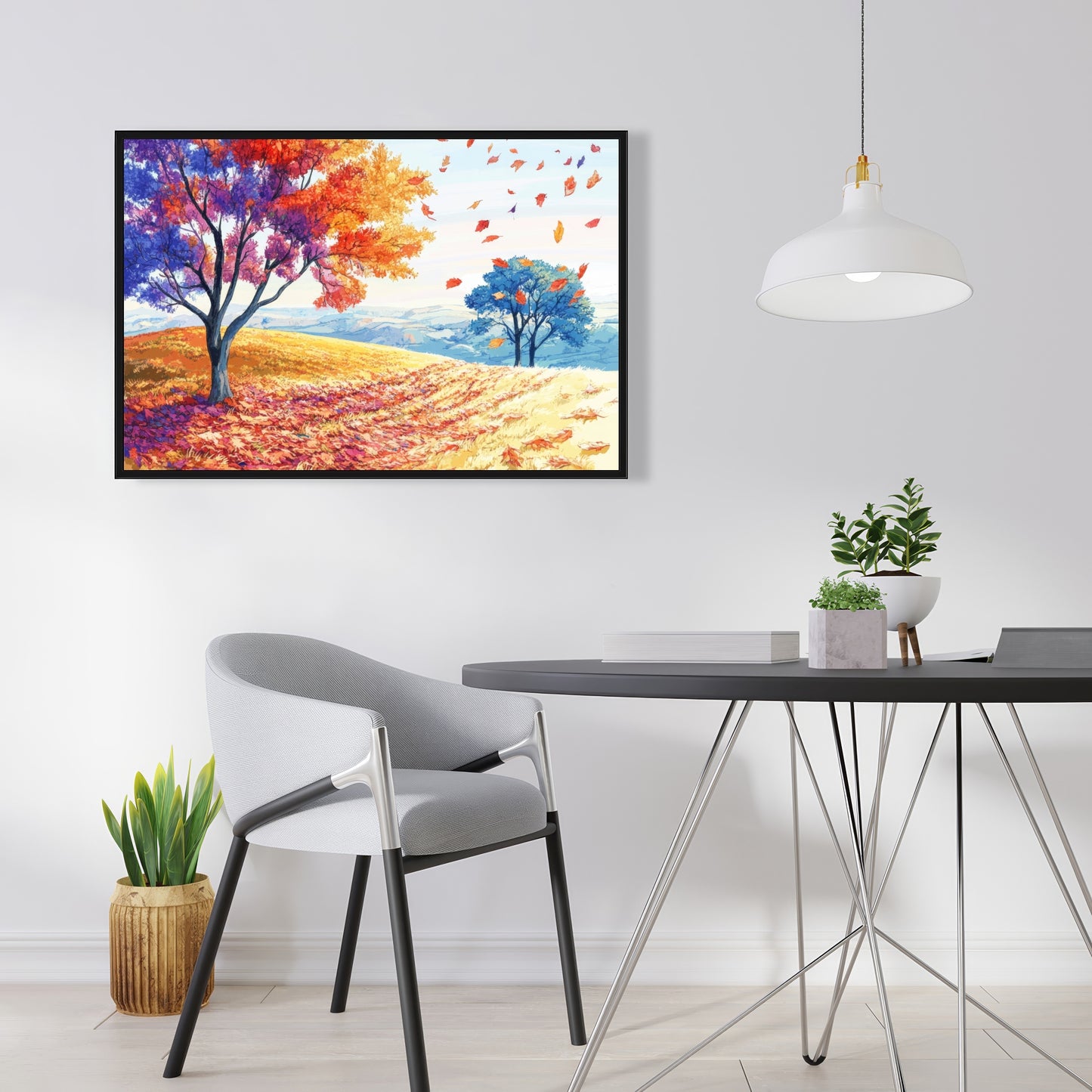 Spring breeze - White Framed Canvas Home Decor Art Piece