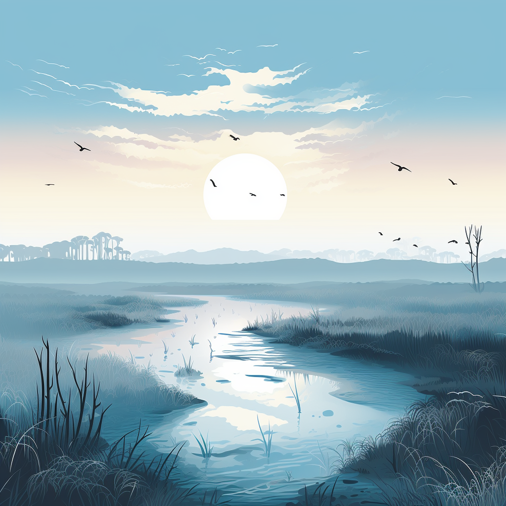 The Marsh - Blue Canvas Art for Stylish Home Decor