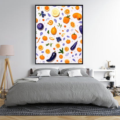 Orange and purple - 36"x36" Framed canvas