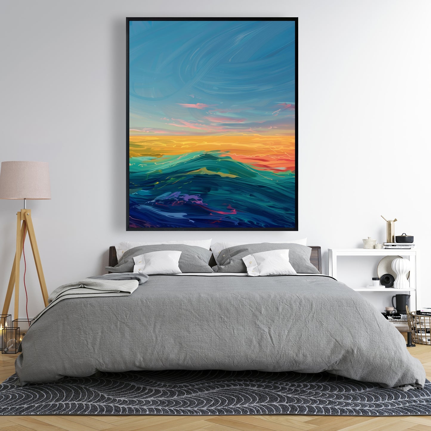 Watercolors - Framed Canvas - Print on demand