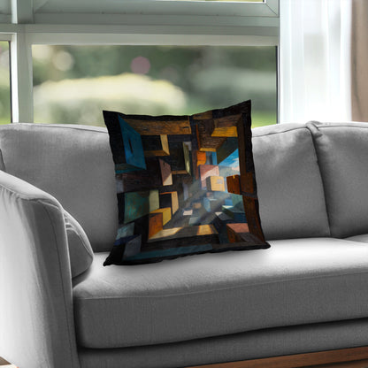 Boxed Up Poly Twill Throw Pillow - Stylish Home Decor Accent