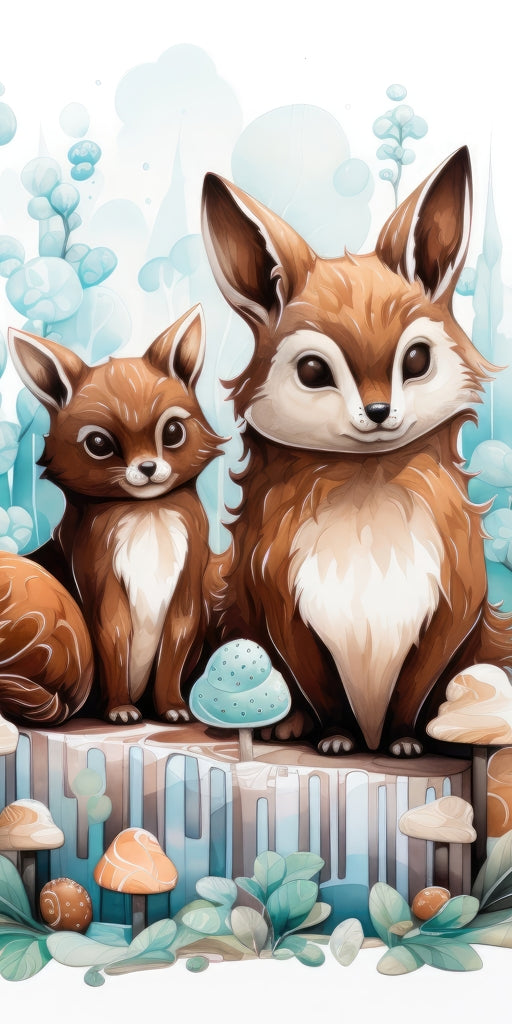 Two pals - Framed Canvas - Print on demand