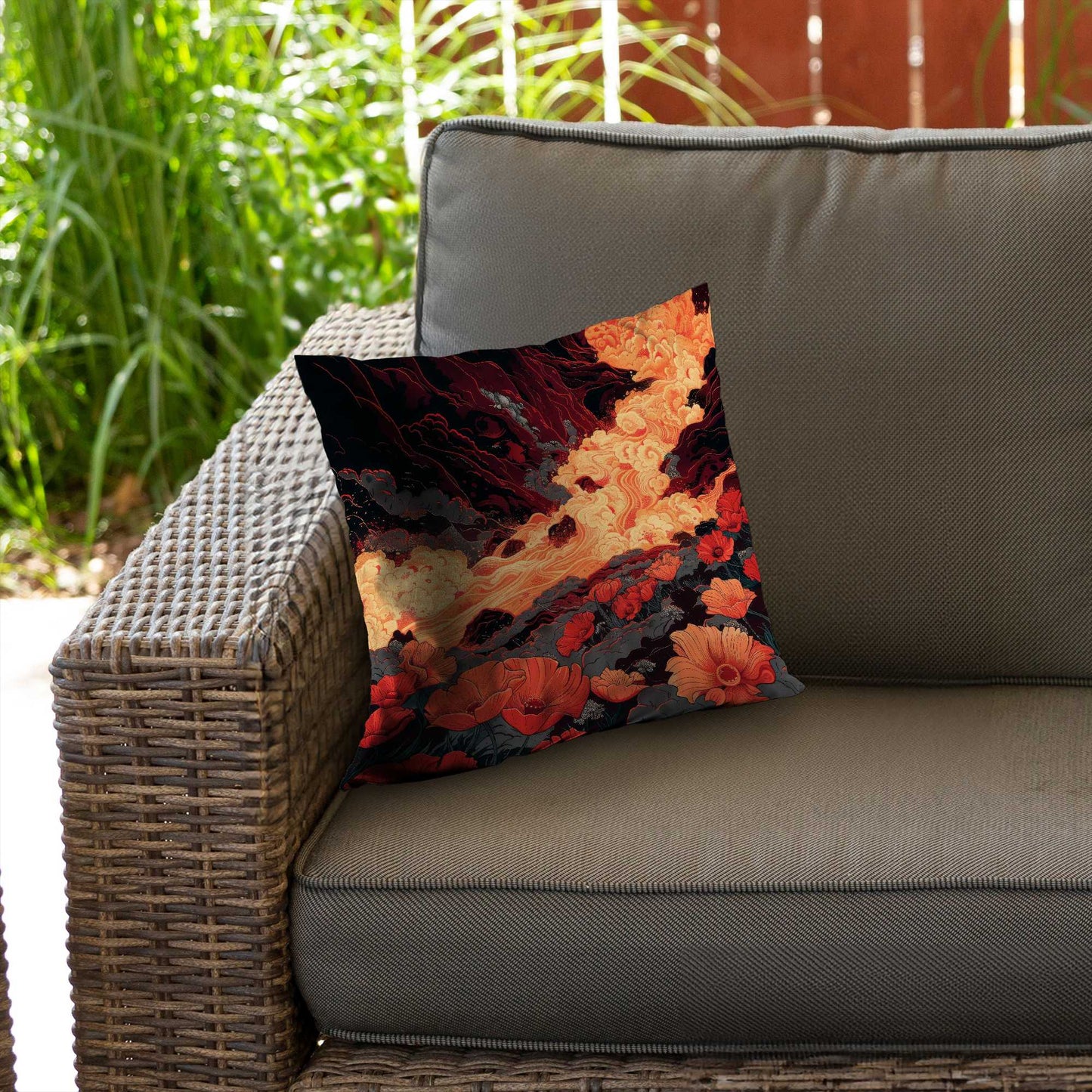 The big burn - Poly Twill Throw Pillow for Home Decor