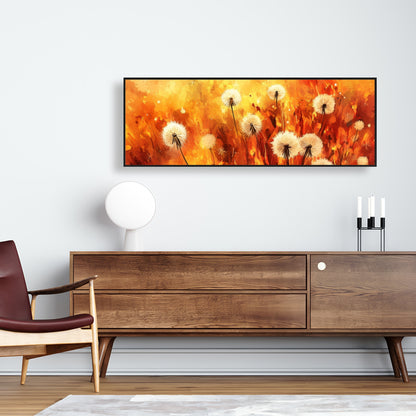 Dandelion fire - 36"x36" Framed canvas