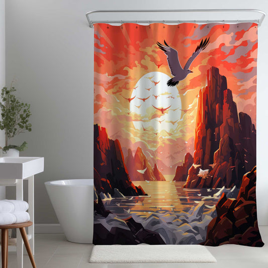 Rideau de douche Îles de présage - Accessoire de décoration élégant pour la maison