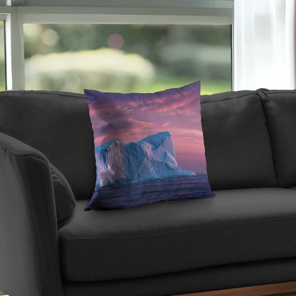 Coussin décoratif en sergé polyester Iceberg au crépuscule | Accessoire de décoration intérieure