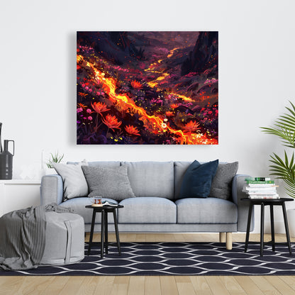 Bloom and Eruption - Yellow Canvas Home Decor Artwork