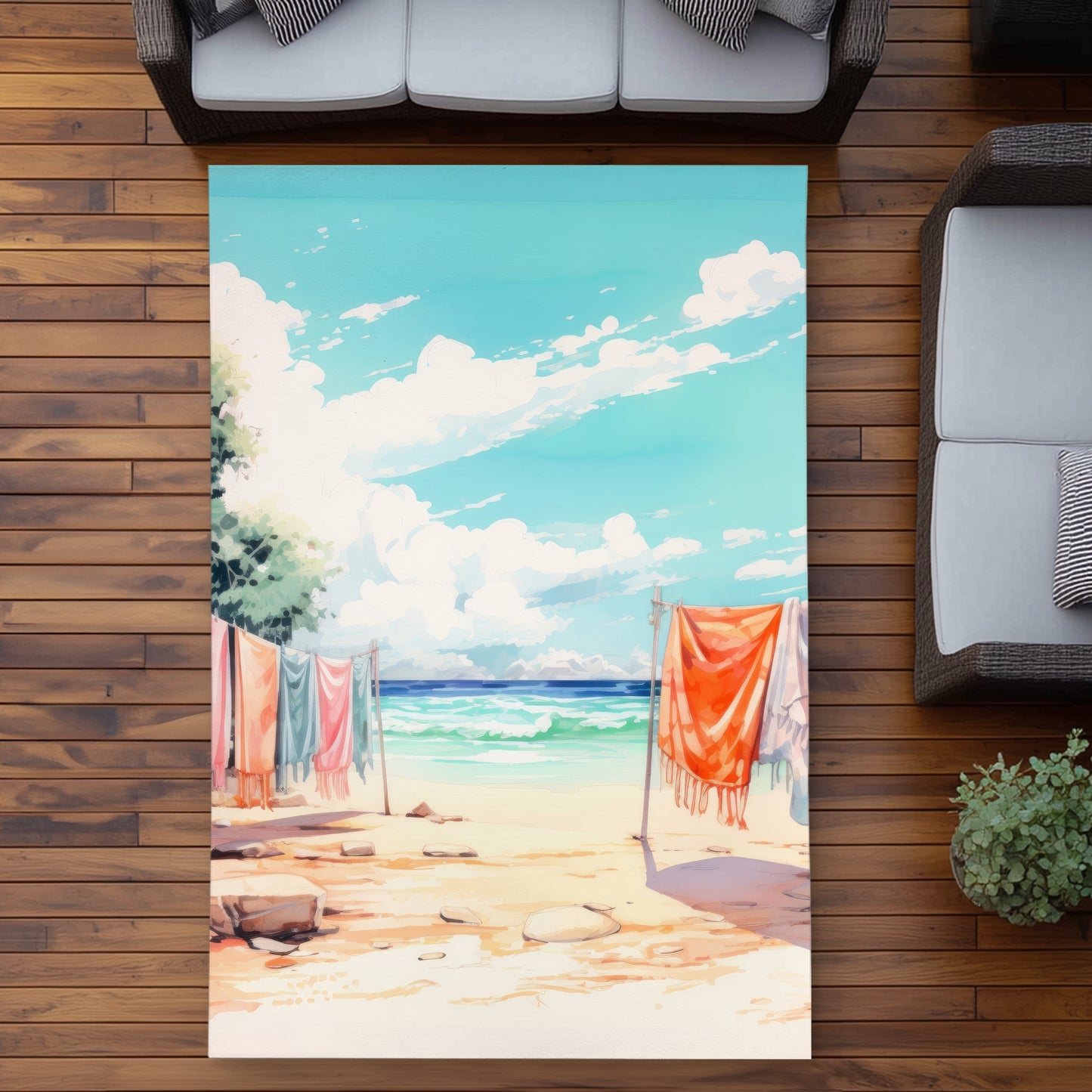 Sunny Side Orange Outdoor Area Rug | Home Decor Accent