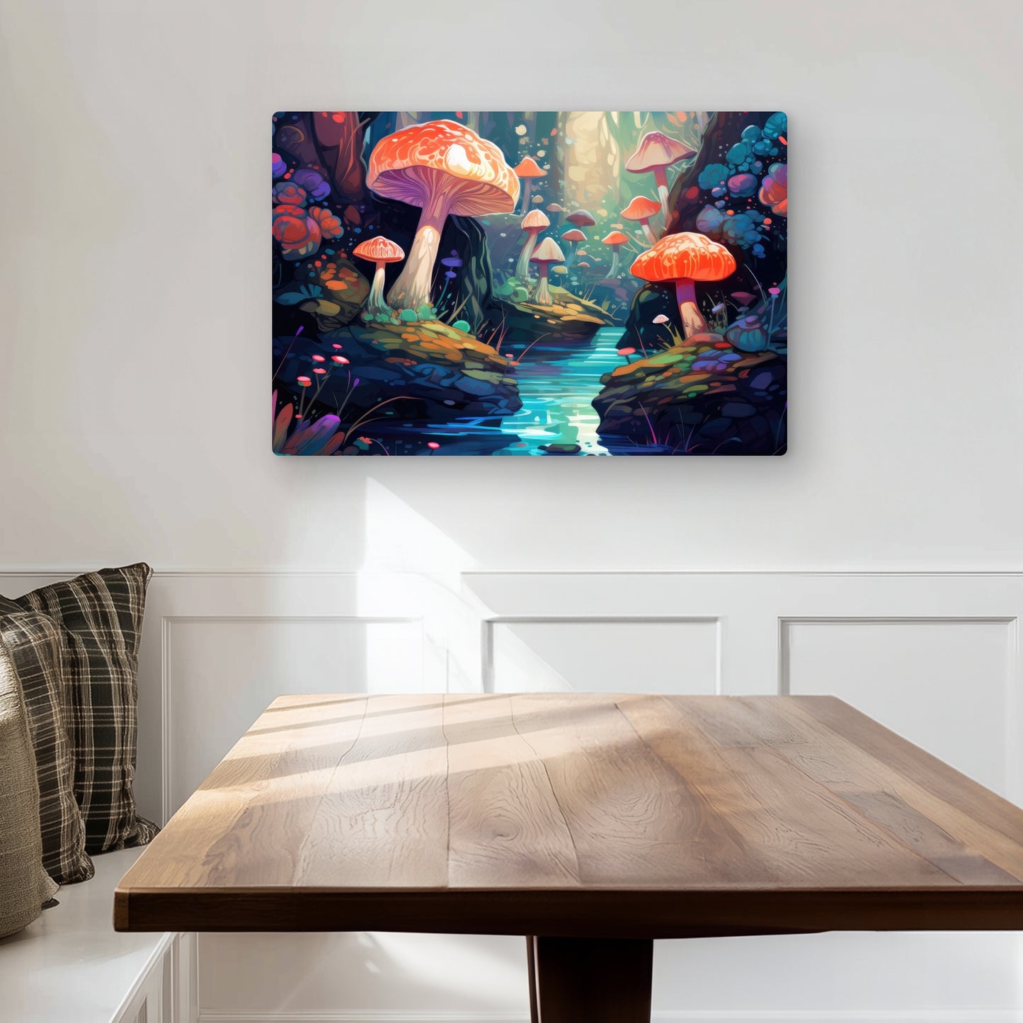 Whimsical Forest - Blue Metal Print for Home Decor