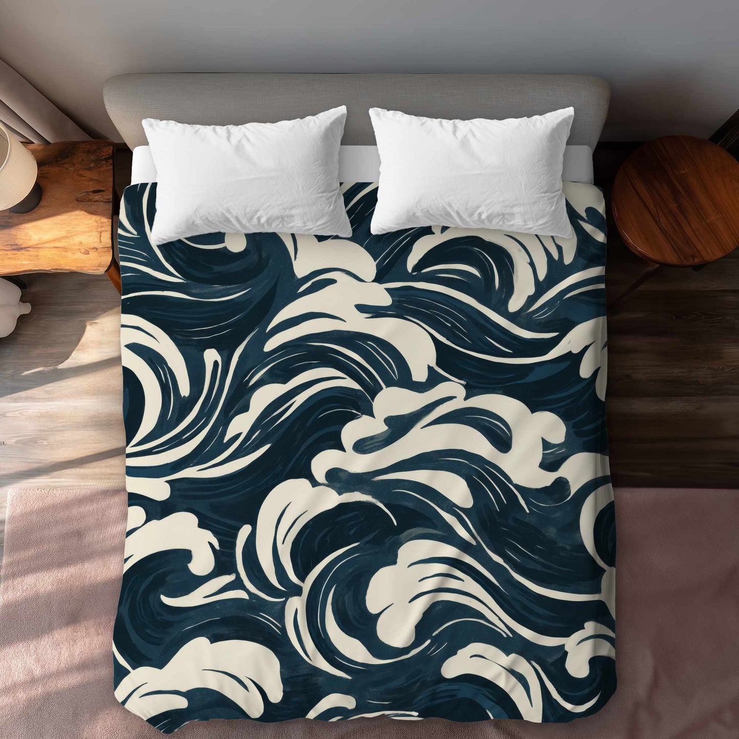 Housse de couette Midnight Ocean Flow | Décoration d'intérieur élégante