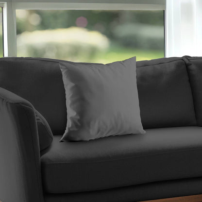Coussin décoratif en sergé de polyester gris moyen | Décoration d'intérieur élégante