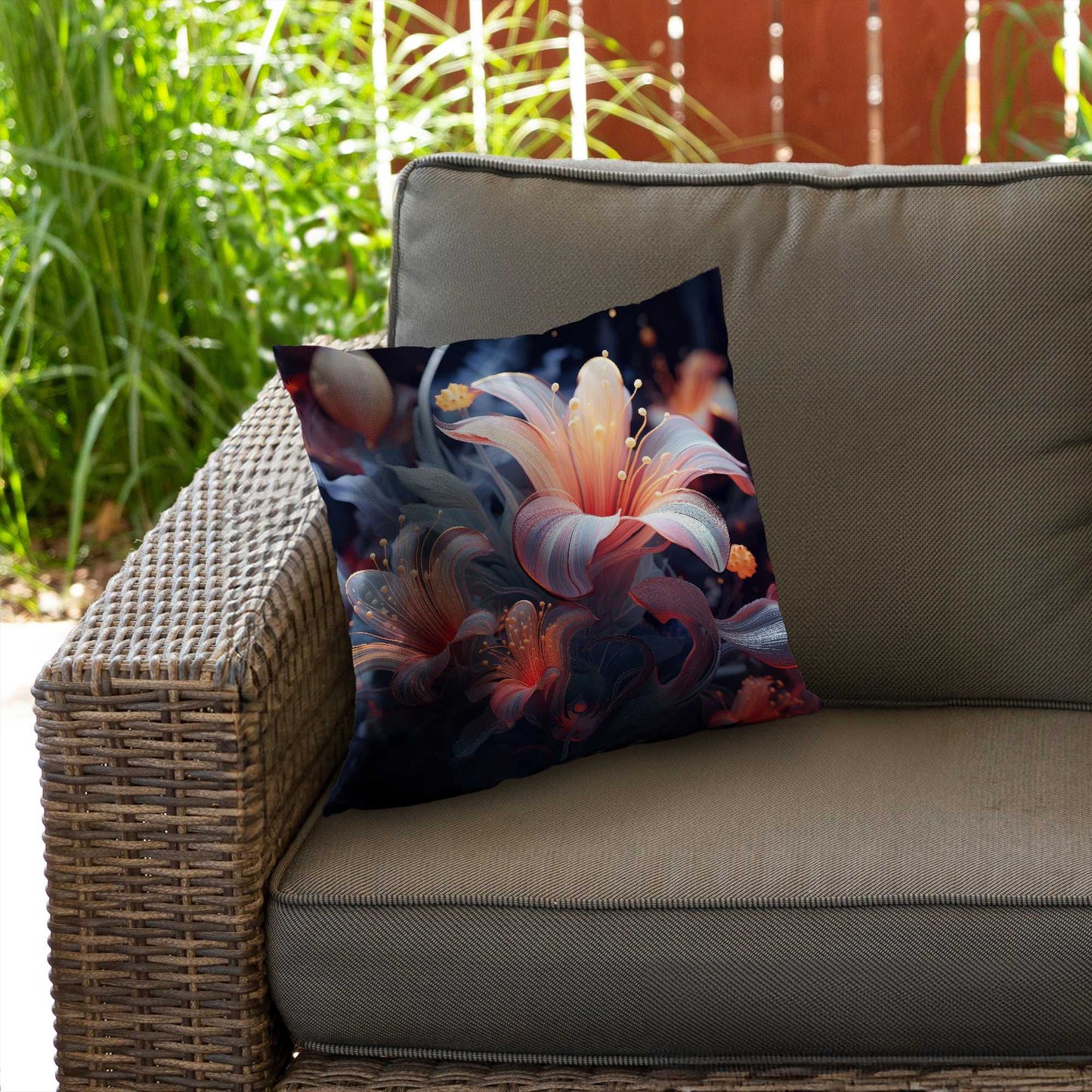 Astral Bloom Poly Twill Throw Pillow - Home Decor Insert