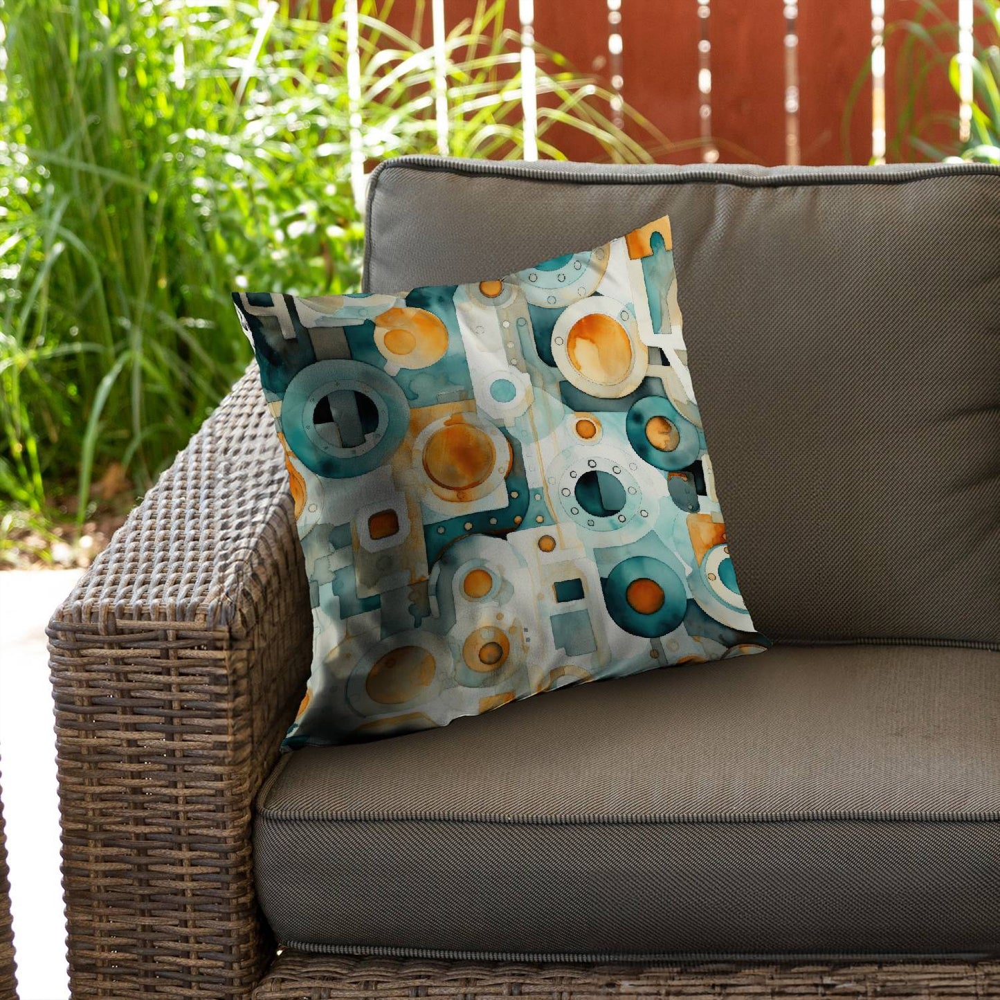 Decomposed porthole - Throw pillow - Print on demand