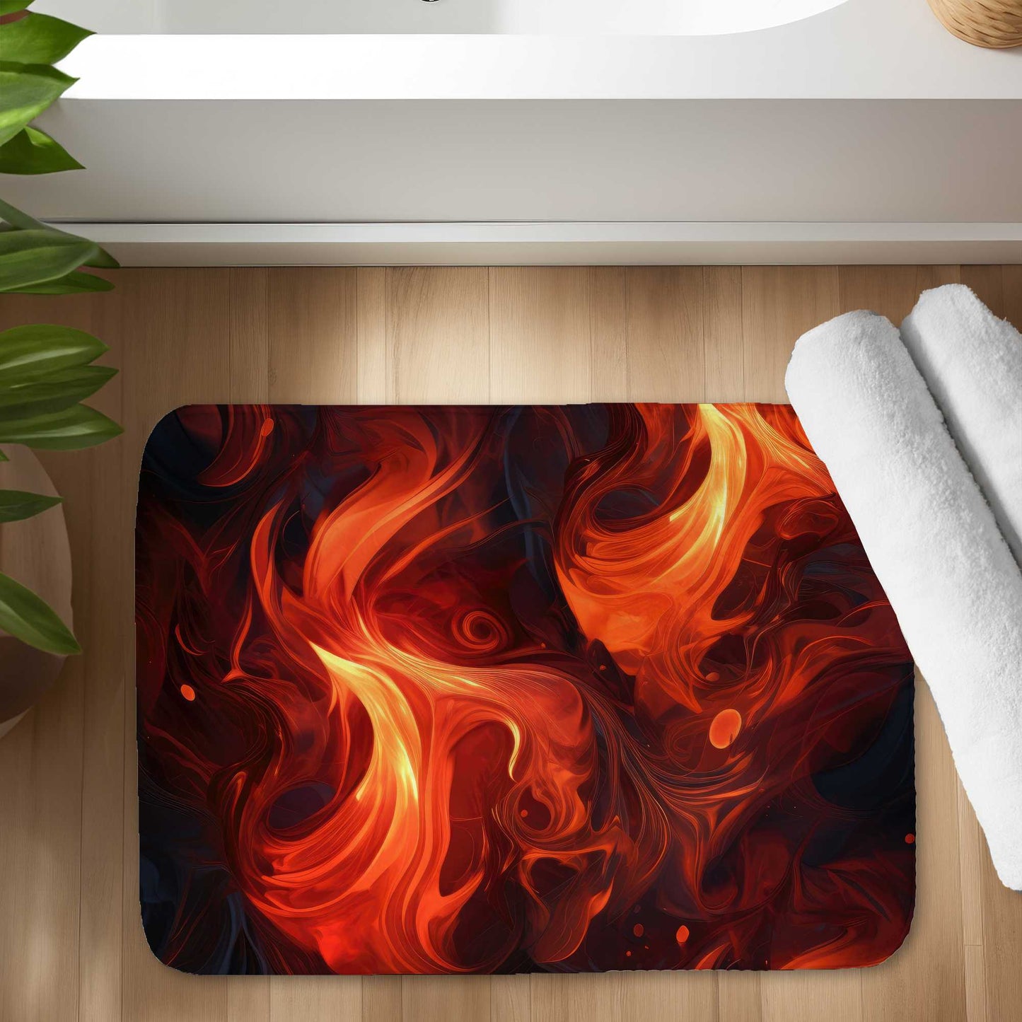 Fires of Heck Black Bath Mat | Stylish Home Decor Accent