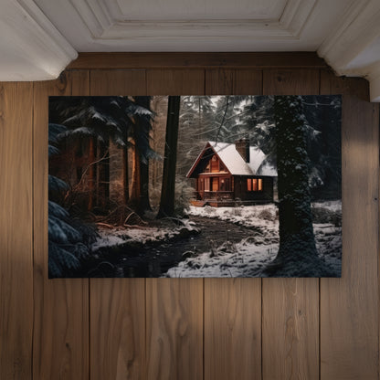 By the river Black Indoor Outdoor Door Mat - Home Decor