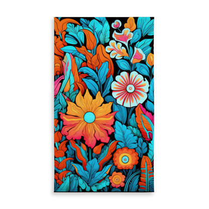 Floral Hues Black Indoor Outdoor Tablecloth for Home Decor