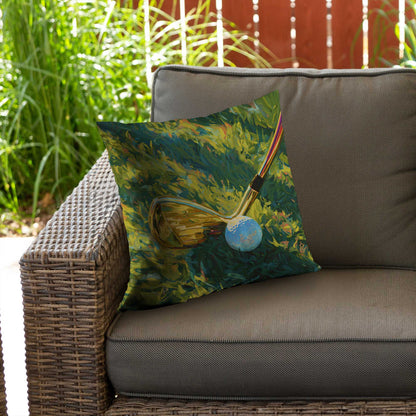 Golden Club Poly Twill Throw Pillow - Stylish Home Decor