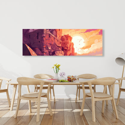The Setting Rampart - White Canvas | Stylish Art