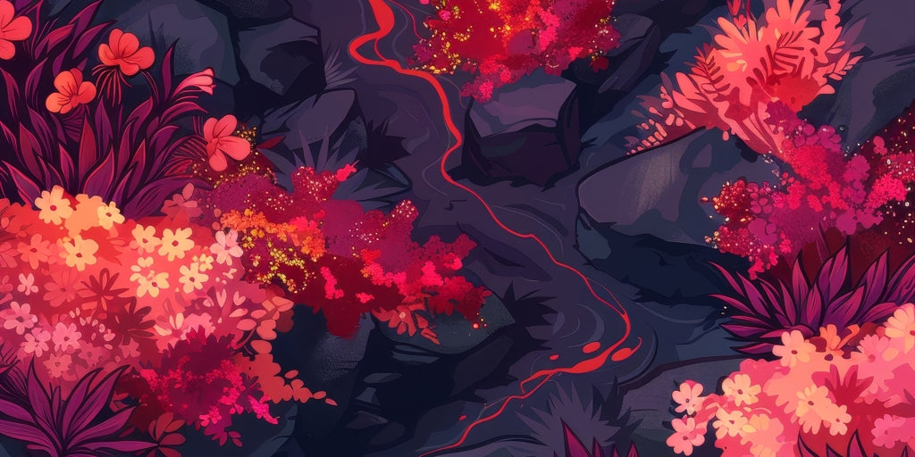 Burning Plants - Pink Desk Mat | Stylish Design