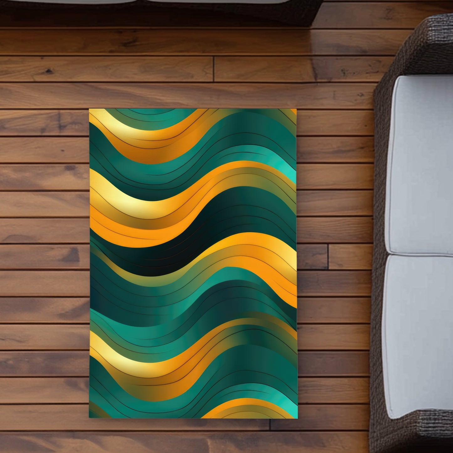 Voluptuous Gold Outdoor Area Rug for Elegant Home Decor