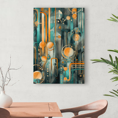 Astrological Machinery - Gold Canvas Home Decor for Elegance