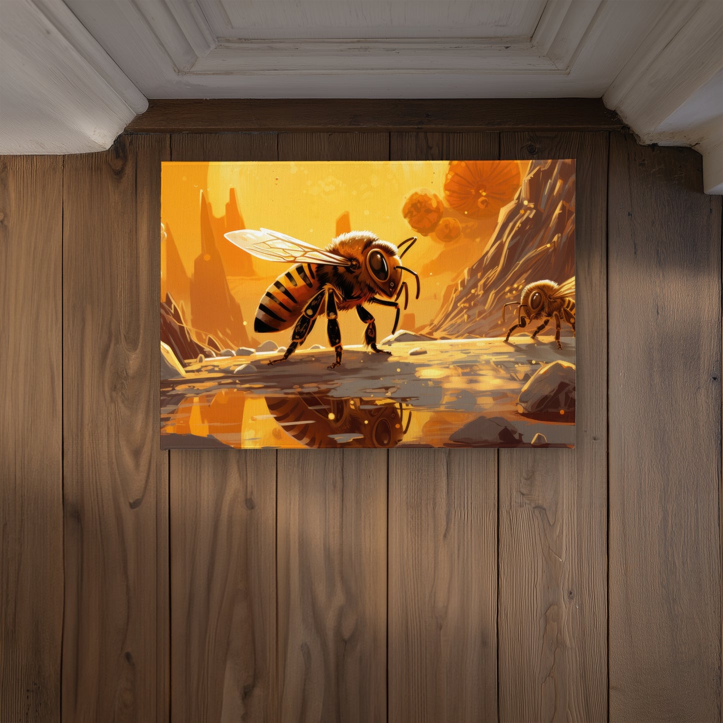 Bee World Orange Indoor Outdoor Door Mat for Home Decor