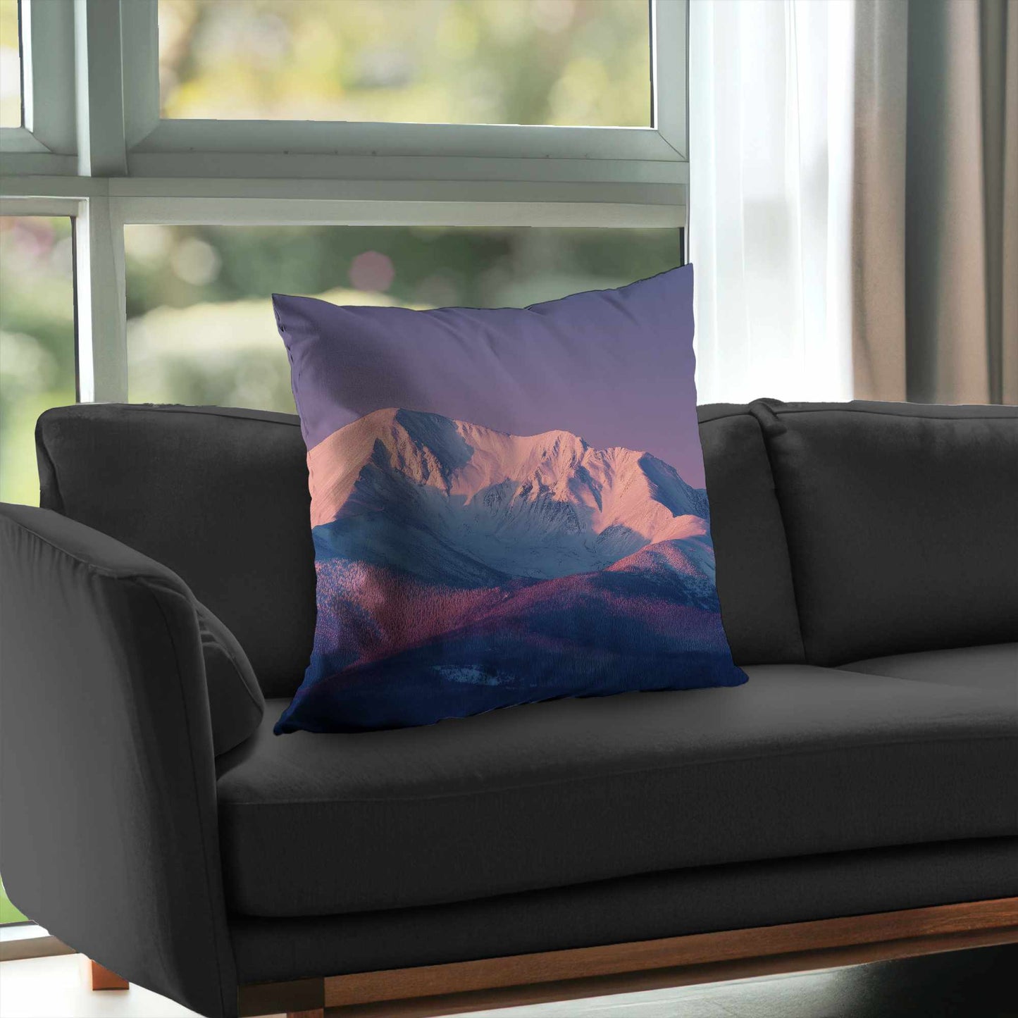 Rising Snow Poly Twill Throw Pillow | Cozy Home Decor Accent