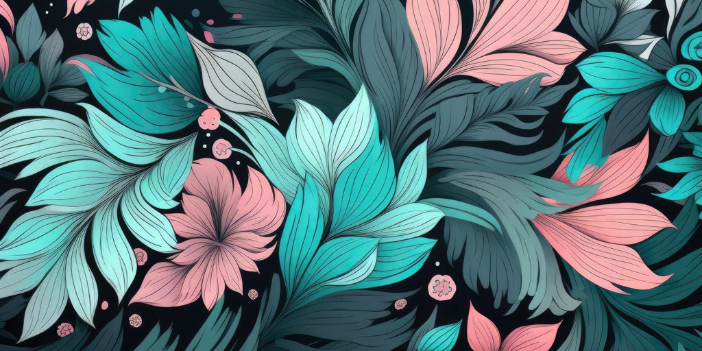 Neon leaves - Desk Mat