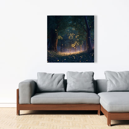 Glowing leaves - 32"x32" Canvas