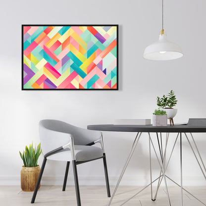 Stripe Harmony - Orange Framed Canvas for Home Decor