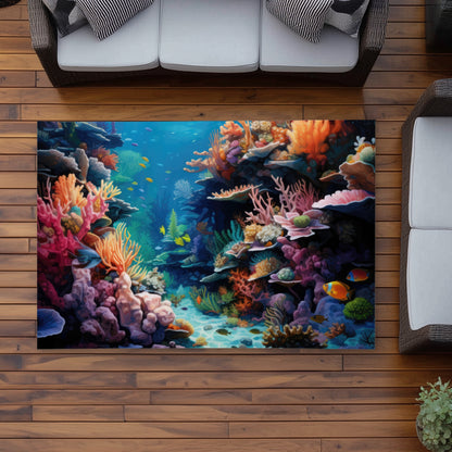 Tapis d'extérieur corail - Décoration élégante pour les patios