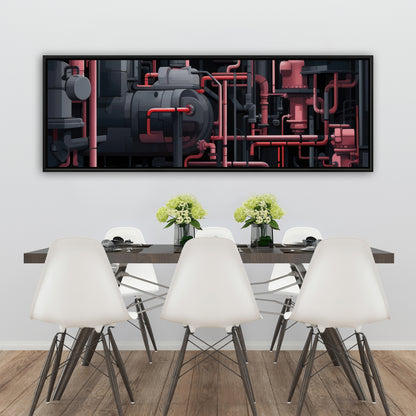 Dark pipes - 36"x36" Framed canvas