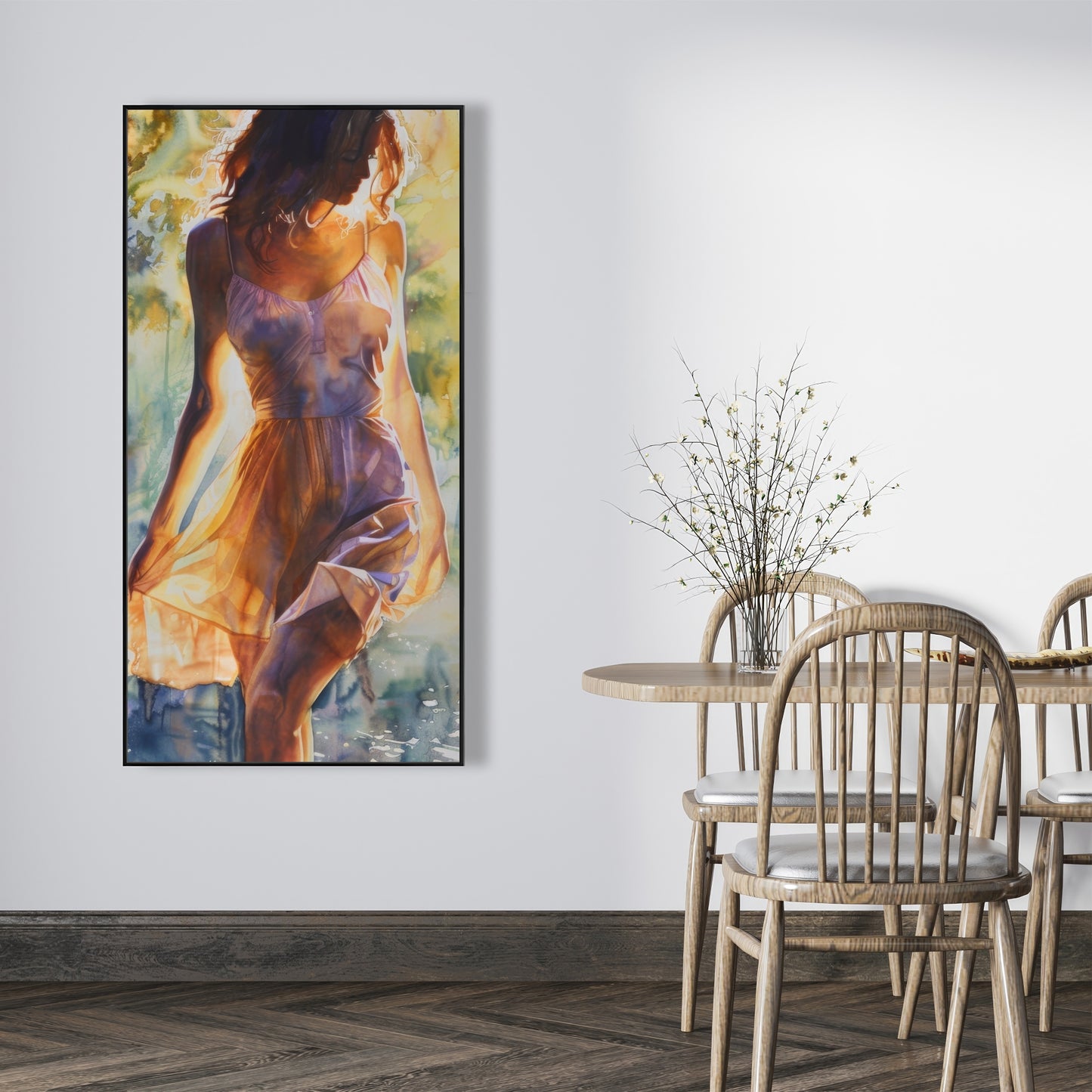 Out of the Water - Blue Framed Canvas for Home Decor