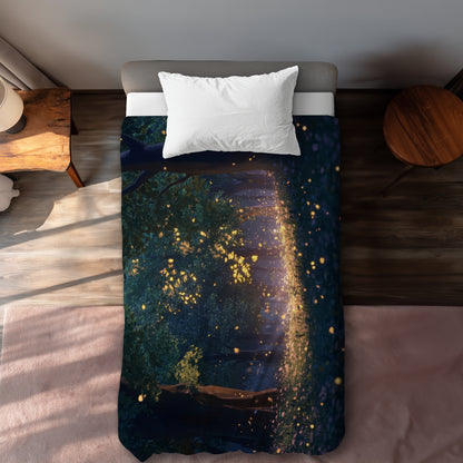 Glowing leaves - 88"x88" Duvet Cover