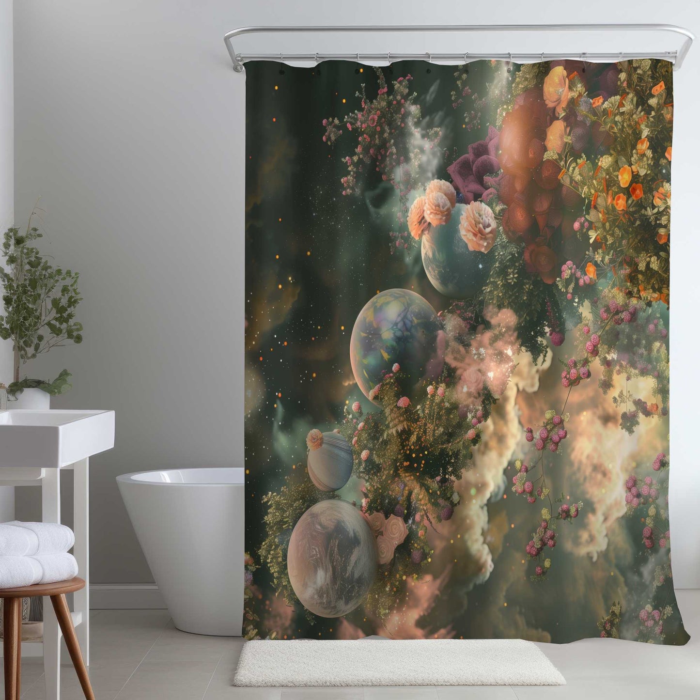 Rideau de douche Bloom Space | Accessoire de décoration élégant